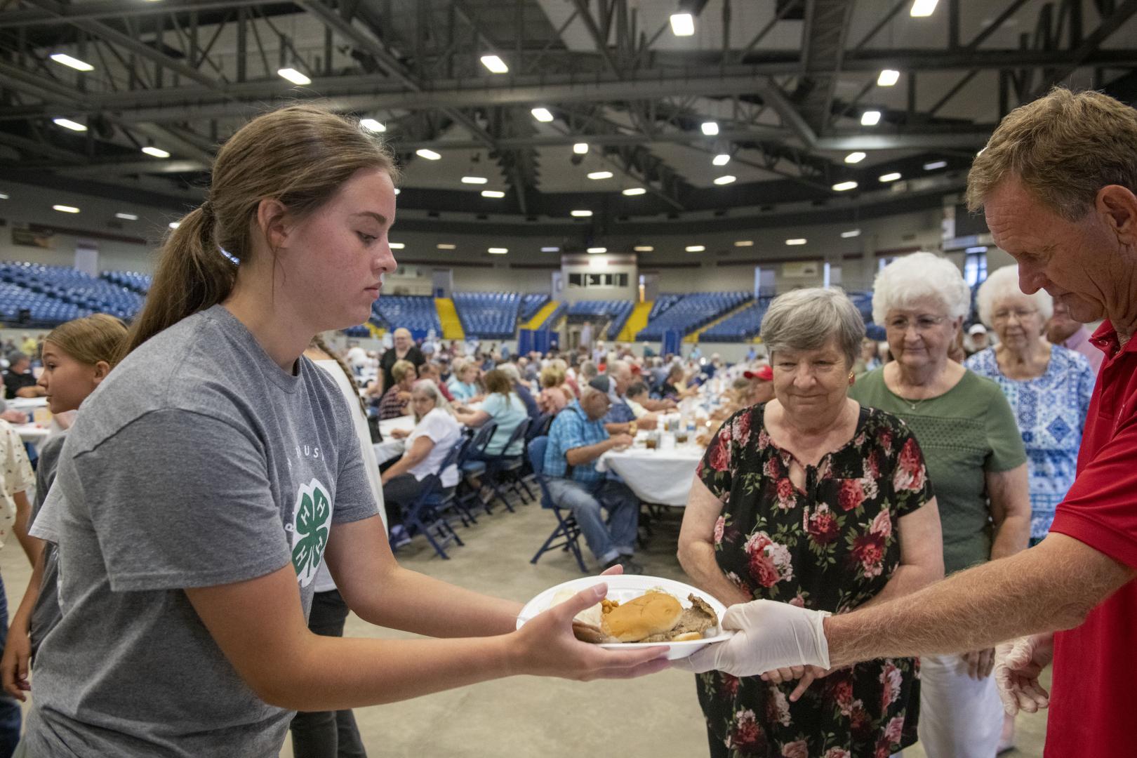 Handing out Food